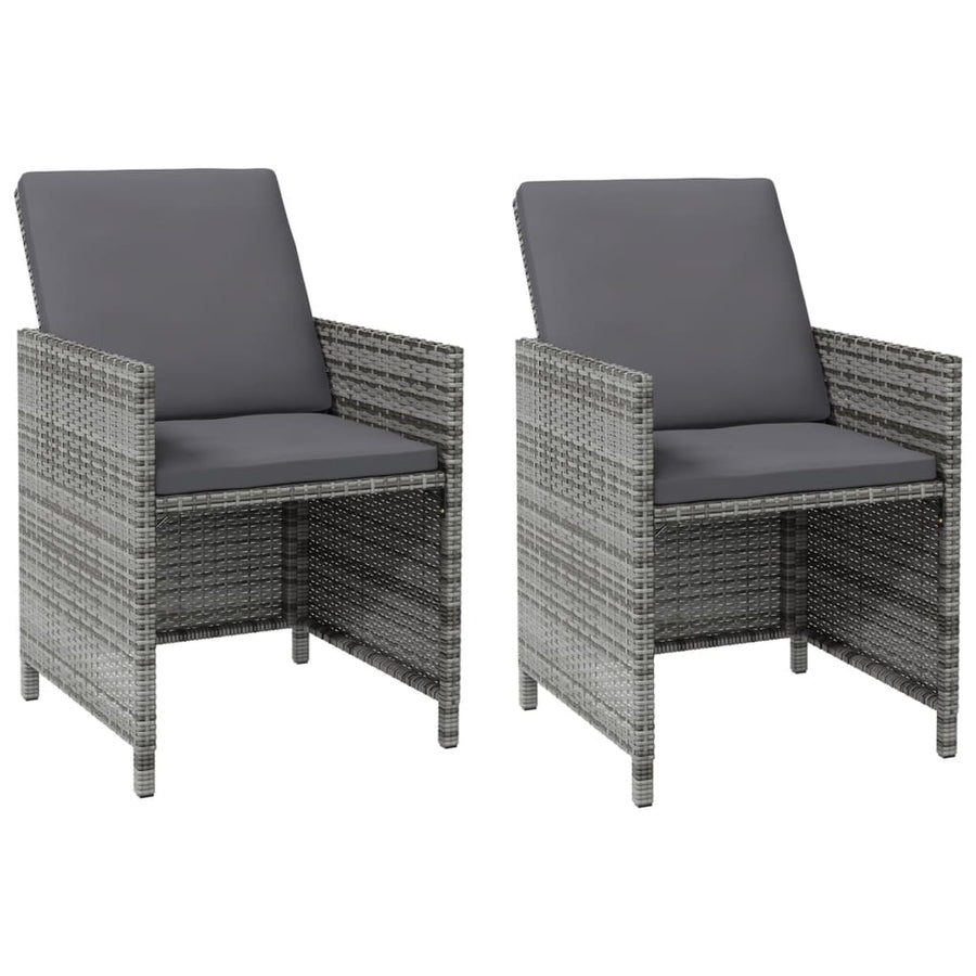 4-Delige Tuinstoelen- En Voetenbankenset Poly Rattan Grijs