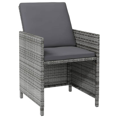 4-Delige Tuinstoelen- En Voetenbankenset Poly Rattan Grijs