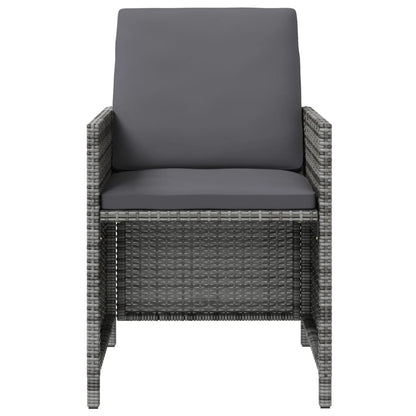 4-Delige Tuinstoelen- En Voetenbankenset Poly Rattan Grijs