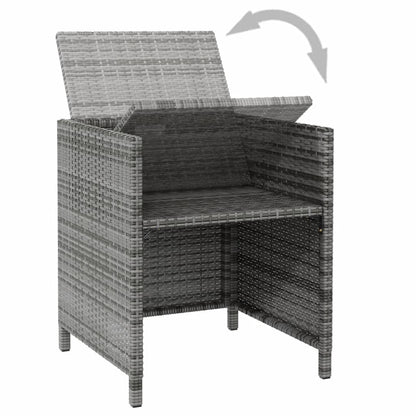 4-Delige Tuinstoelen- En Voetenbankenset Poly Rattan Grijs