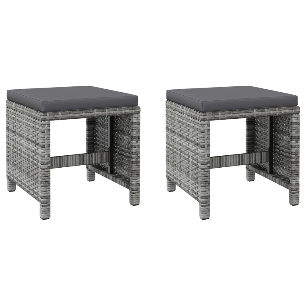 4-Delige Tuinstoelen- En Voetenbankenset Poly Rattan Grijs