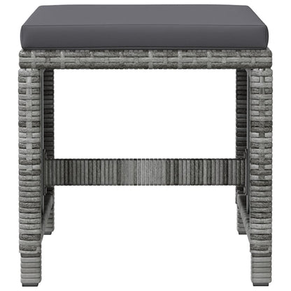 4-Delige Tuinstoelen- En Voetenbankenset Poly Rattan Grijs