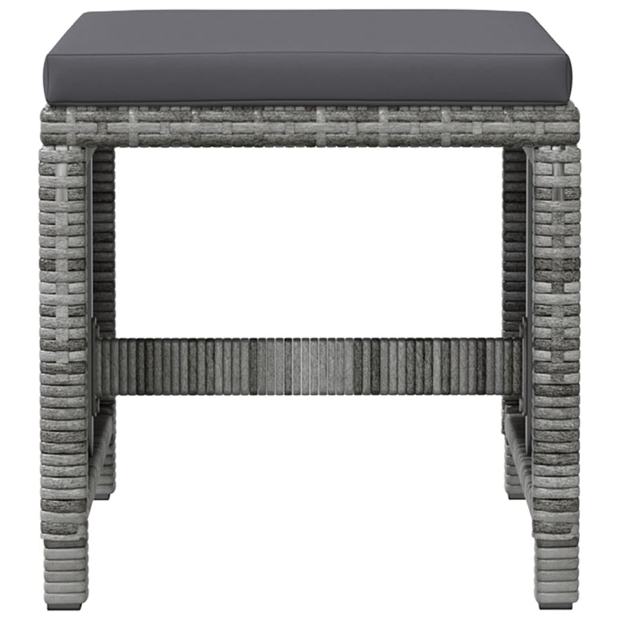 4-Delige Tuinstoelen- En Voetenbankenset Poly Rattan Grijs