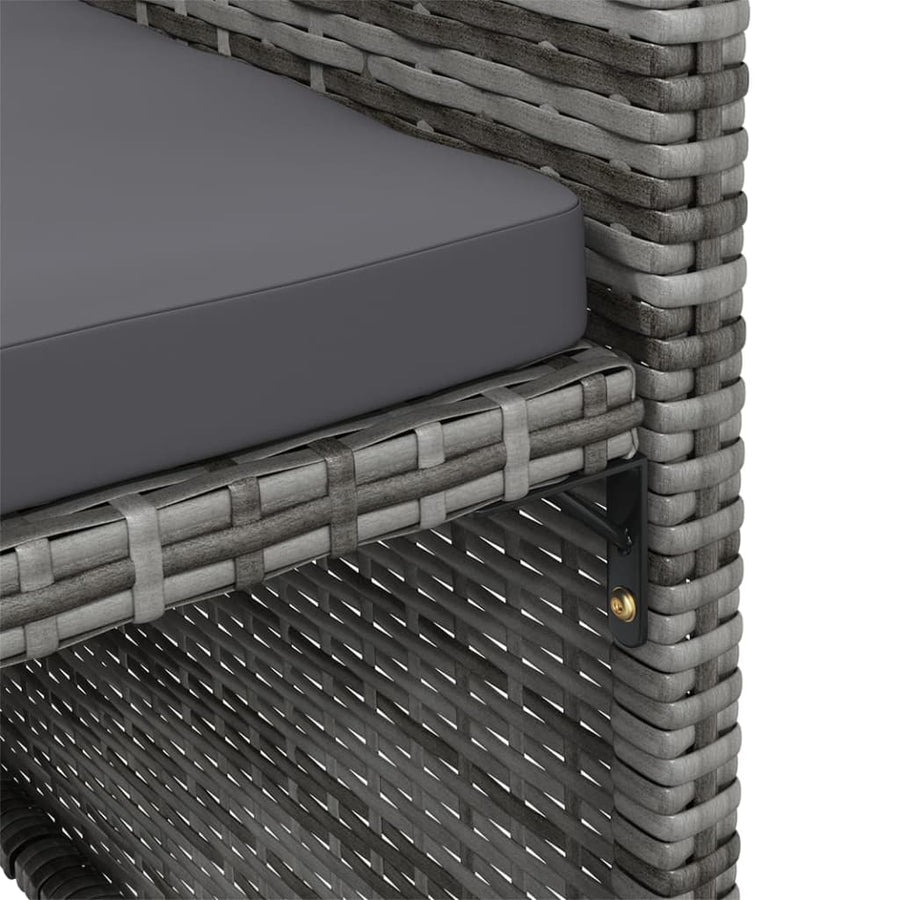4-Delige Tuinstoelen- En Voetenbankenset Poly Rattan Grijs