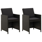 Garden Chairs With Cushions Poly Rattan Black
