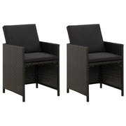 Tuinstoelen poly rattan zwart met kussens