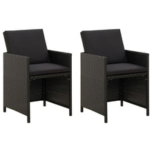 Tuinstoelen Met Kussens Poly Rattan Zwart