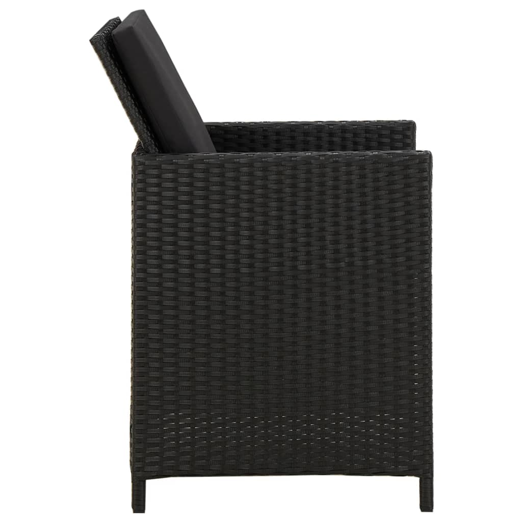 Tuinstoelen Met Kussens Poly Rattan Zwart