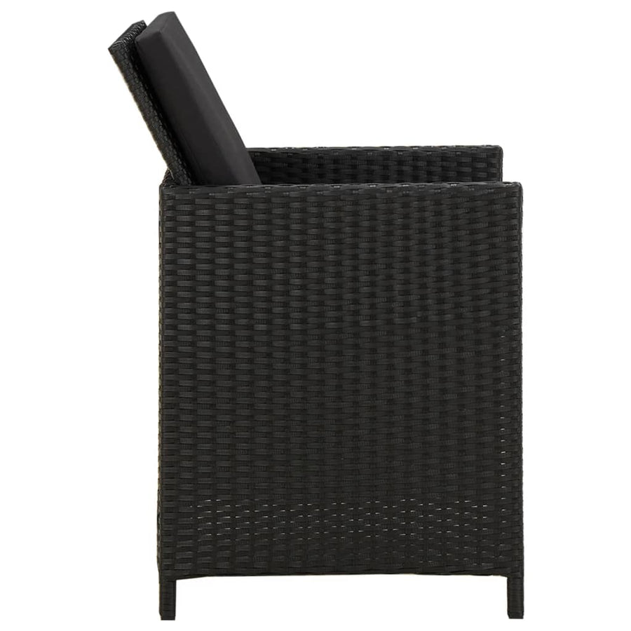 Tuinstoelen Met Kussens Poly Rattan Zwart