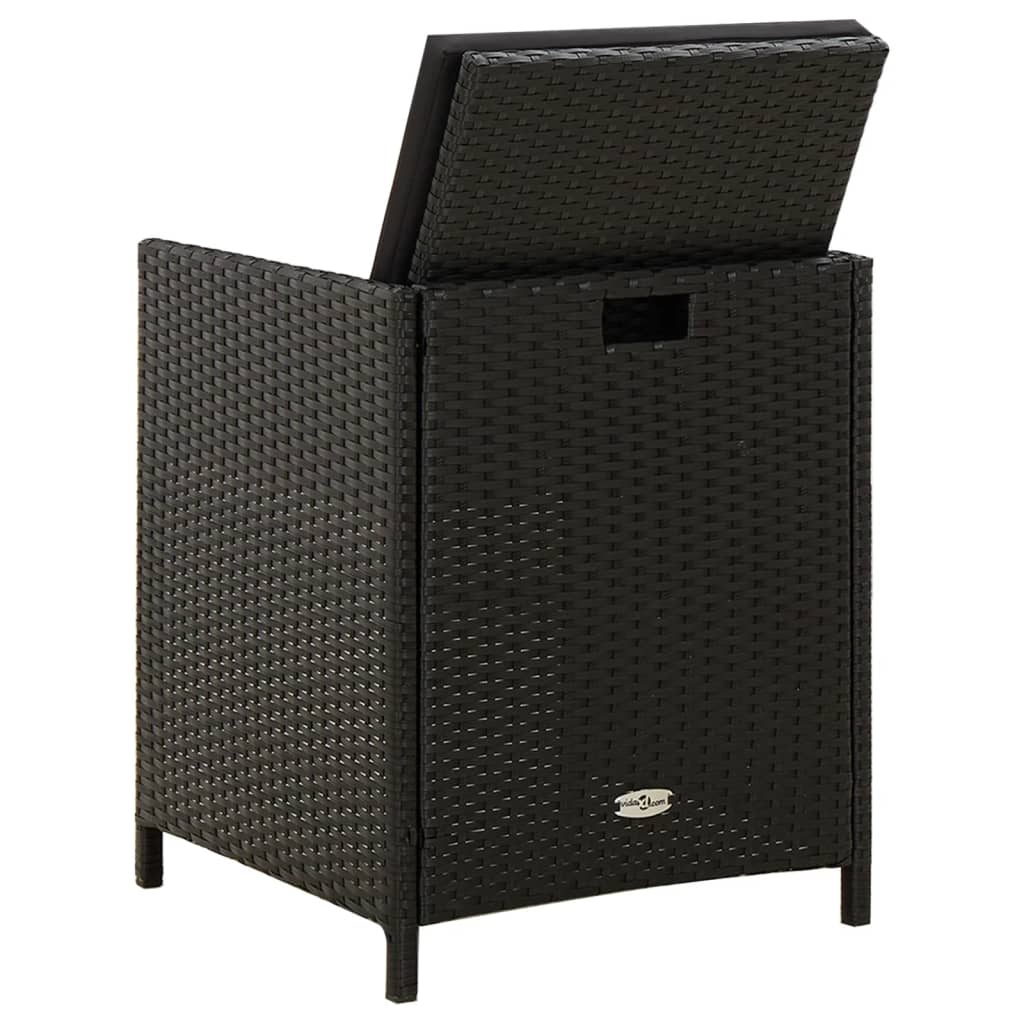 Tuinstoelen Met Kussens Poly Rattan Zwart