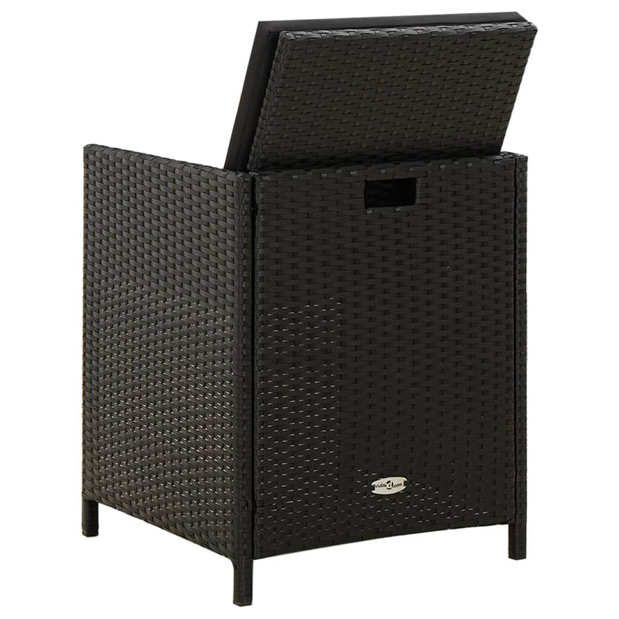 Tuinstoelen Met Kussens Poly Rattan Zwart