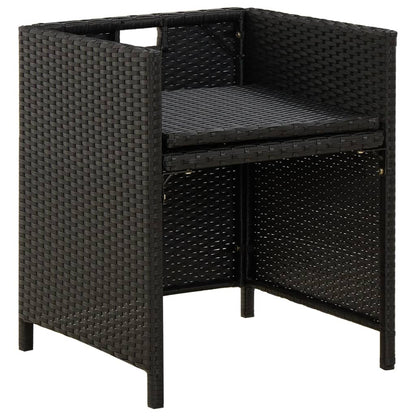 Tuinstoelen Met Kussens Poly Rattan Zwart