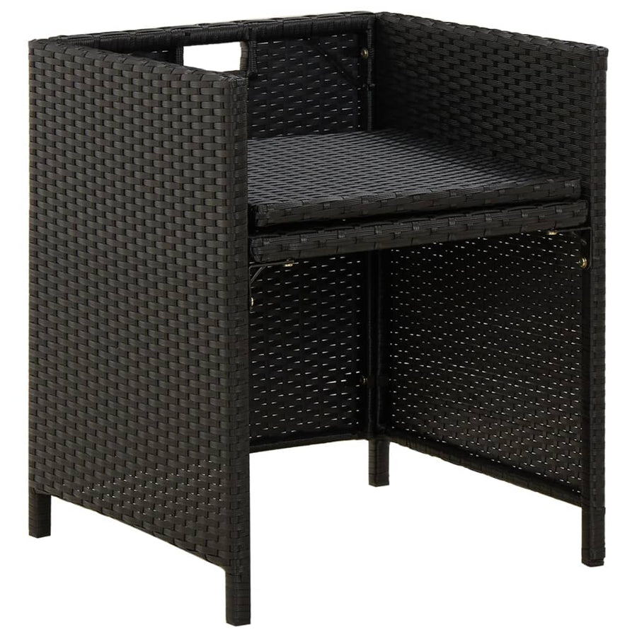 Tuinstoelen Met Kussens Poly Rattan Zwart