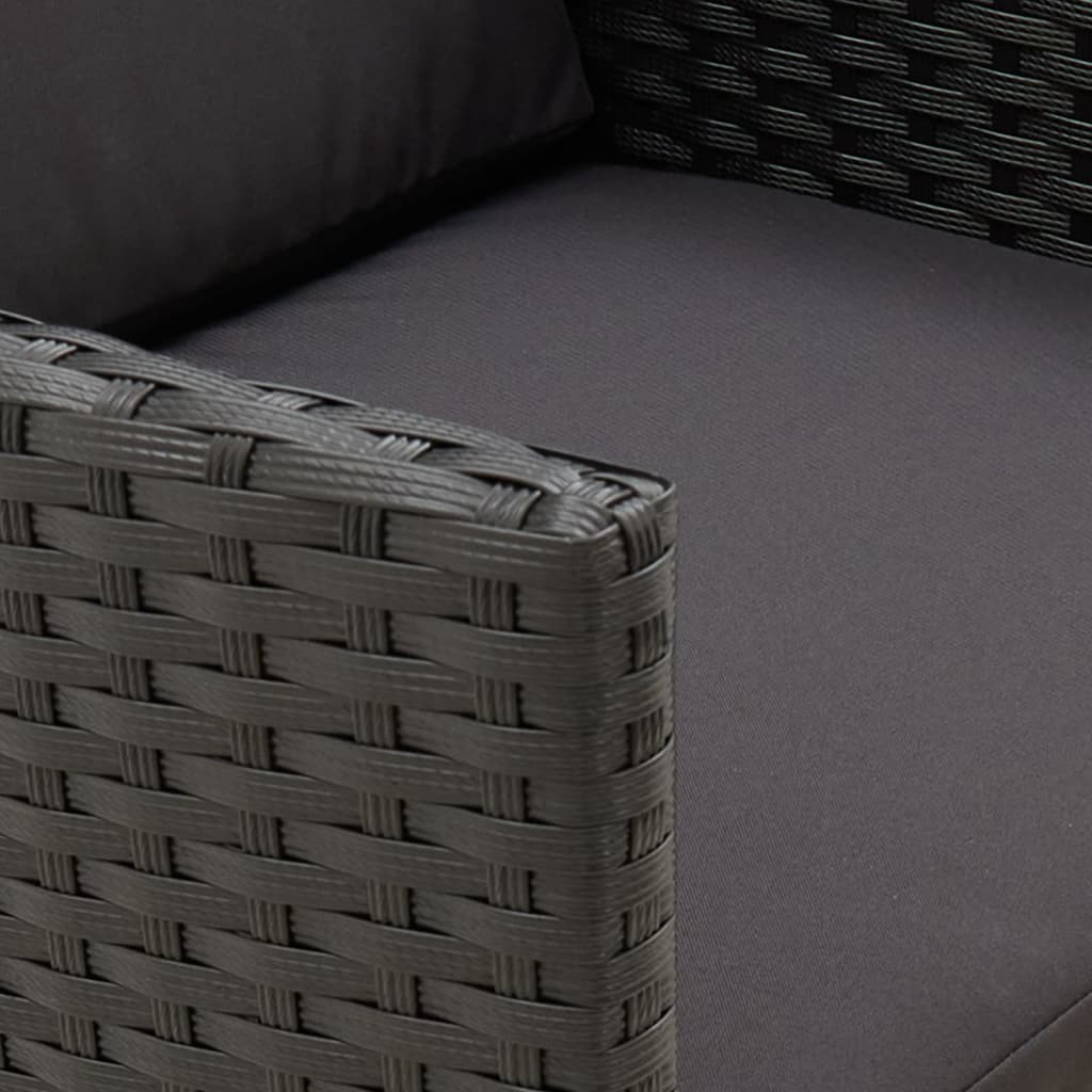 Tuinstoelen Met Kussens Poly Rattan Zwart