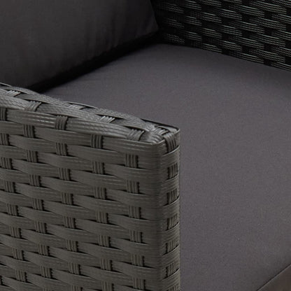 Tuinstoelen Met Kussens Poly Rattan Zwart