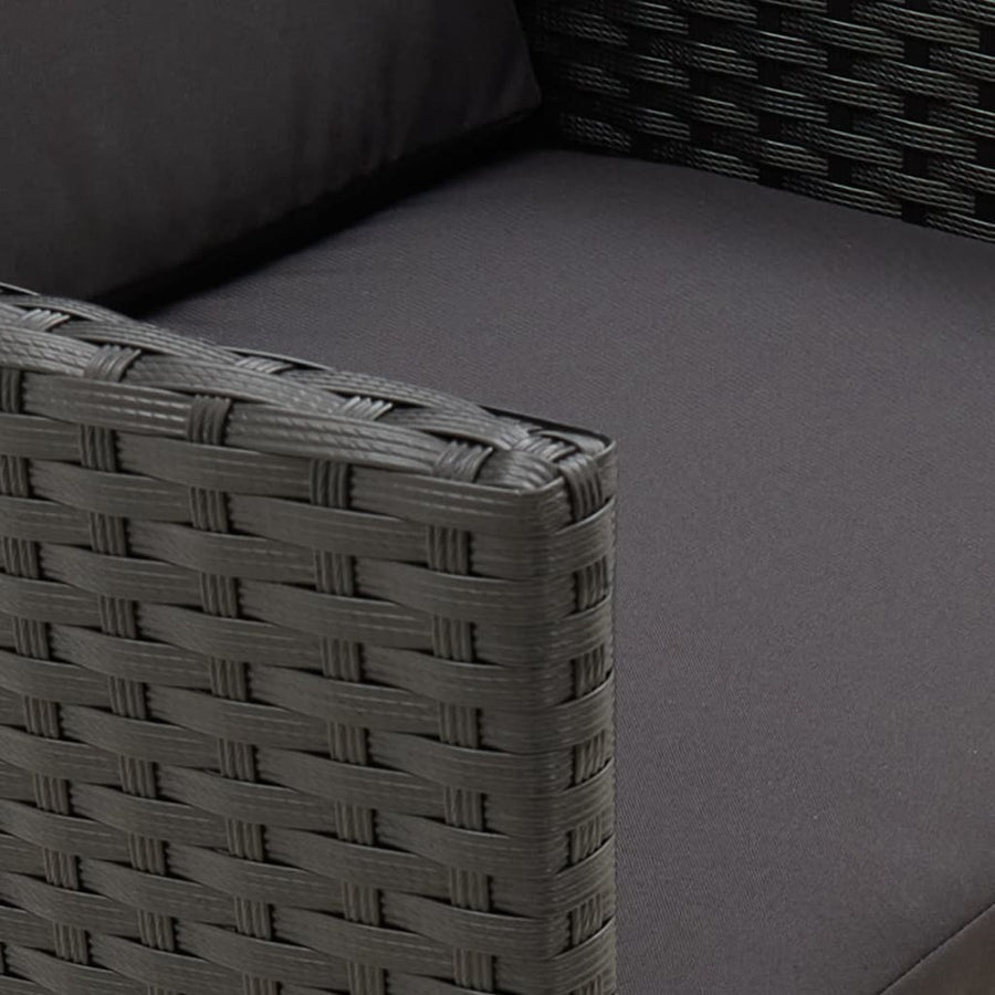 Tuinstoelen Met Kussens Poly Rattan Zwart