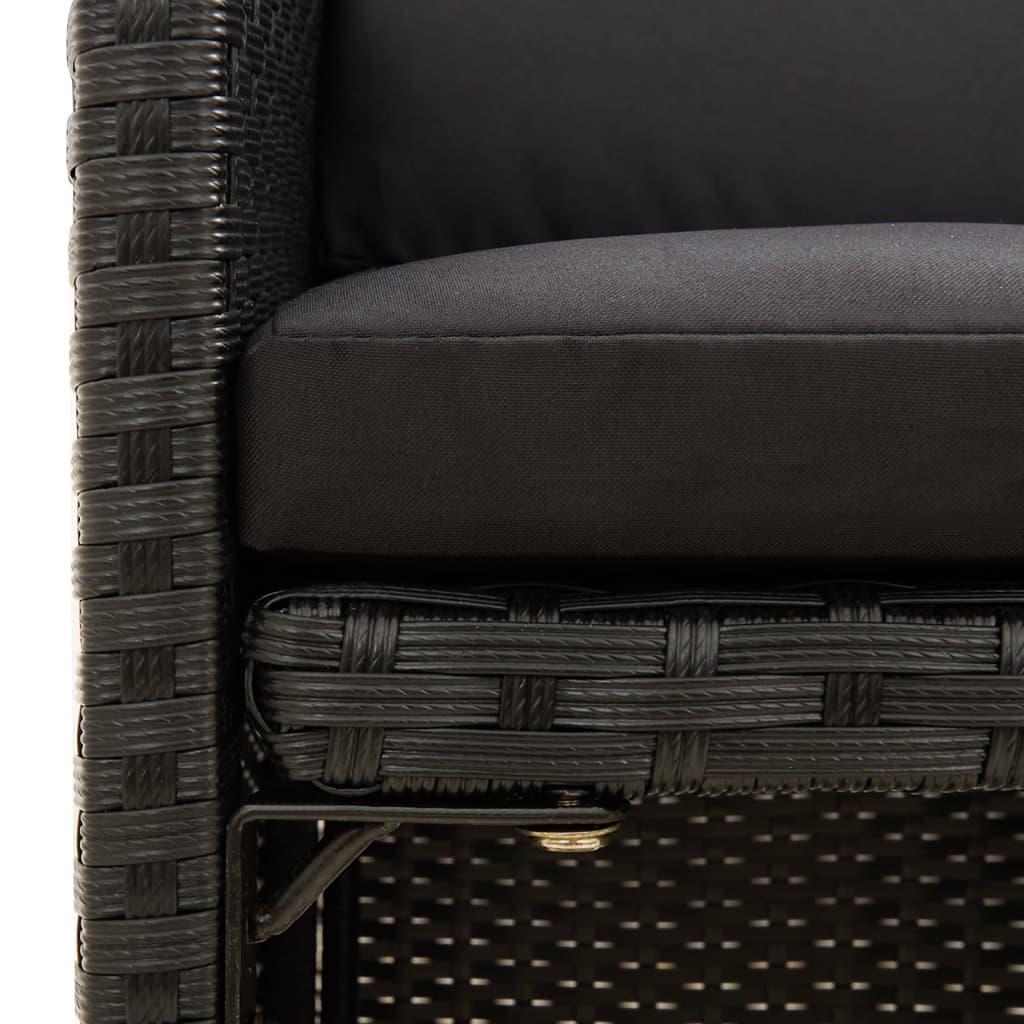 Tuinstoelen Met Kussens Poly Rattan Zwart