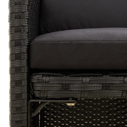 Tuinstoelen Met Kussens Poly Rattan Zwart