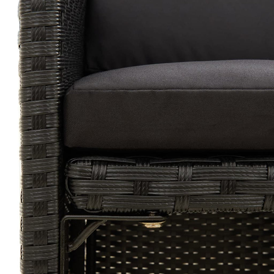 Tuinstoelen Met Kussens Poly Rattan Zwart