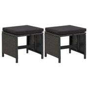 Tuinkruk poly rattan zwart met kussens