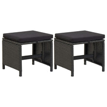 Tuinkrukken Met Kussens Poly Rattan Zwart