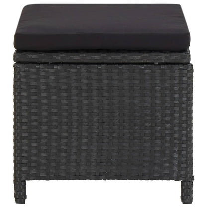 Tuinkrukken Met Kussens Poly Rattan Zwart