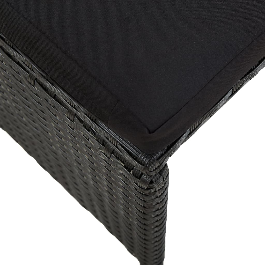 Tuinkrukken Met Kussens Poly Rattan Zwart
