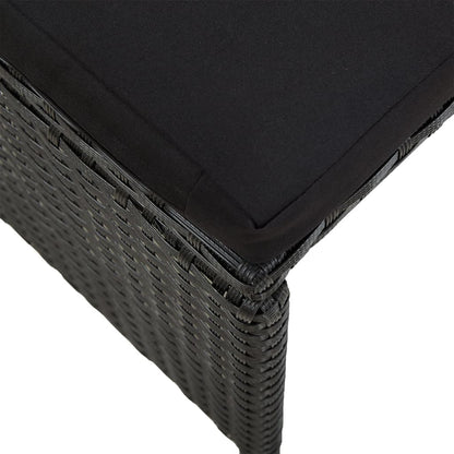 Tuinkrukken Met Kussens Poly Rattan Zwart