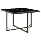 Garden table 109x107x74 cm poly rattan and glass black