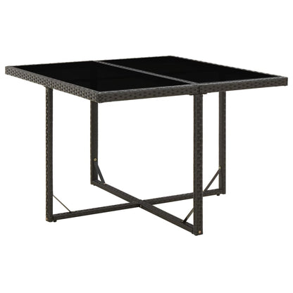 Tuintafel 09X07X74 Cm Poly Rattan En Glas Zwart