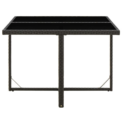 Tuintafel 09X07X74 Cm Poly Rattan En Glas Zwart