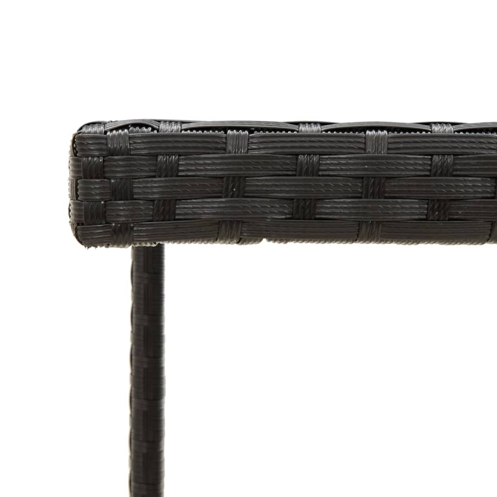Tuintafel 09X07X74 Cm Poly Rattan En Glas Zwart