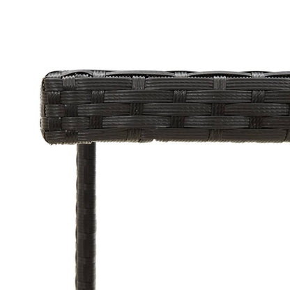 Tuintafel 09X07X74 Cm Poly Rattan En Glas Zwart