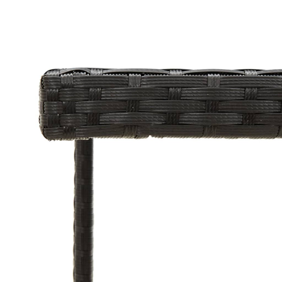 Tuintafel 09X07X74 Cm Poly Rattan En Glas Zwart