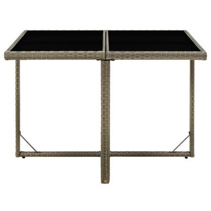 Tuintafel 09X07X74 Cm Poly Rattan En Glas Grijs
