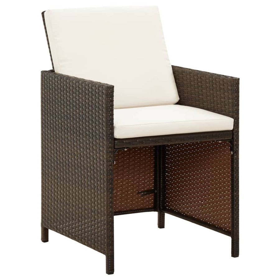 Tuinstoelen Met Kussens Poly Rattan Bruin