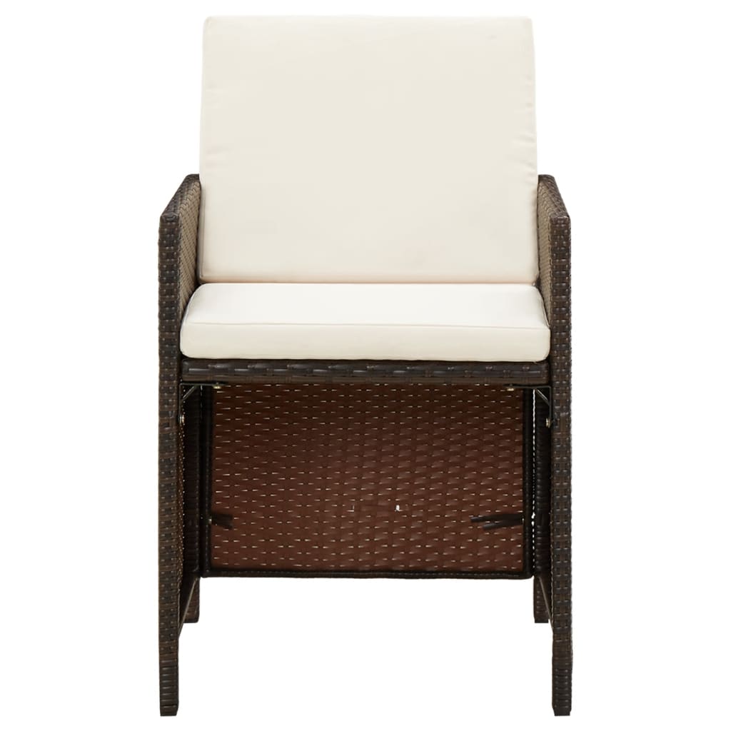 Tuinstoelen Met Kussens Poly Rattan Bruin