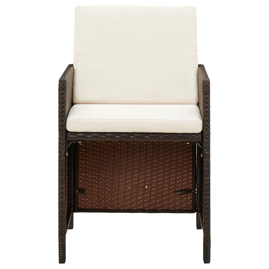 Tuinstoelen Met Kussens Poly Rattan Bruin