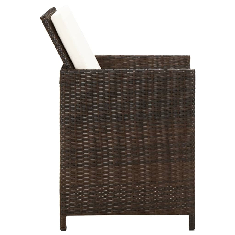 Tuinstoelen Met Kussens Poly Rattan Bruin
