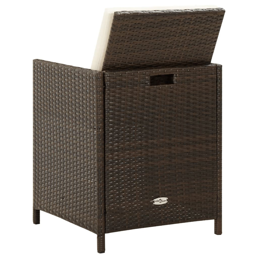 Tuinstoelen Met Kussens Poly Rattan Bruin