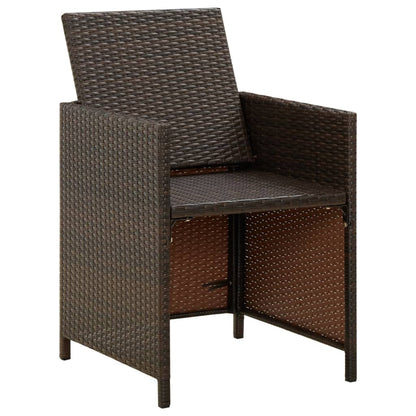 Tuinstoelen Met Kussens Poly Rattan Bruin