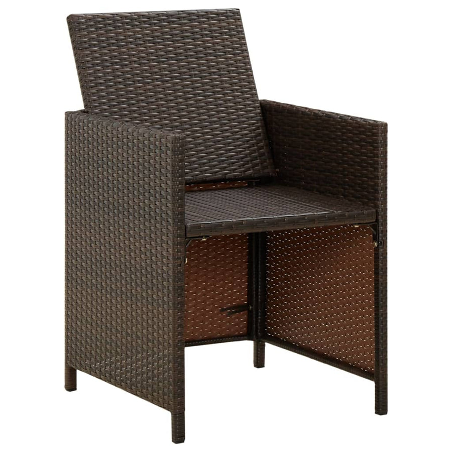 Tuinstoelen Met Kussens Poly Rattan Bruin