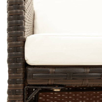 Tuinstoelen Met Kussens Poly Rattan Bruin