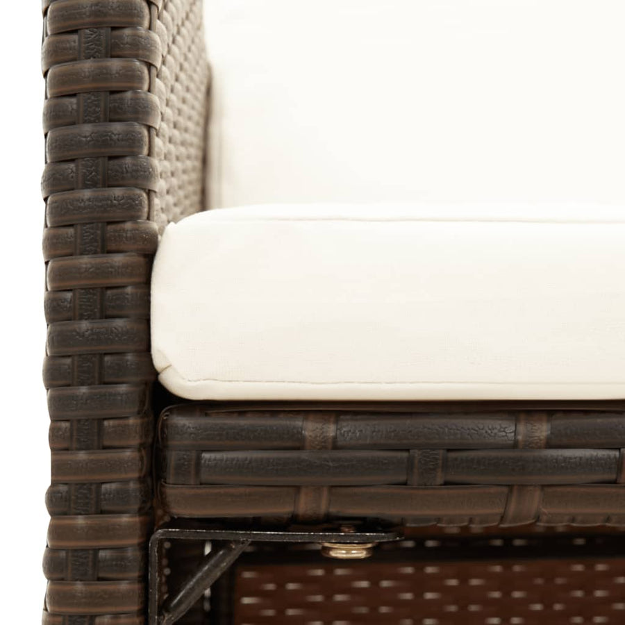 Tuinstoelen Met Kussens Poly Rattan Bruin