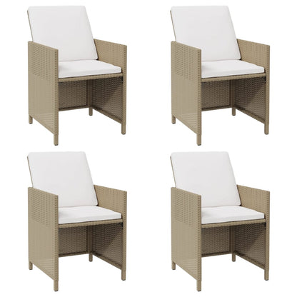 Tuinstoelen Met Kussens Poly Rattan Beige