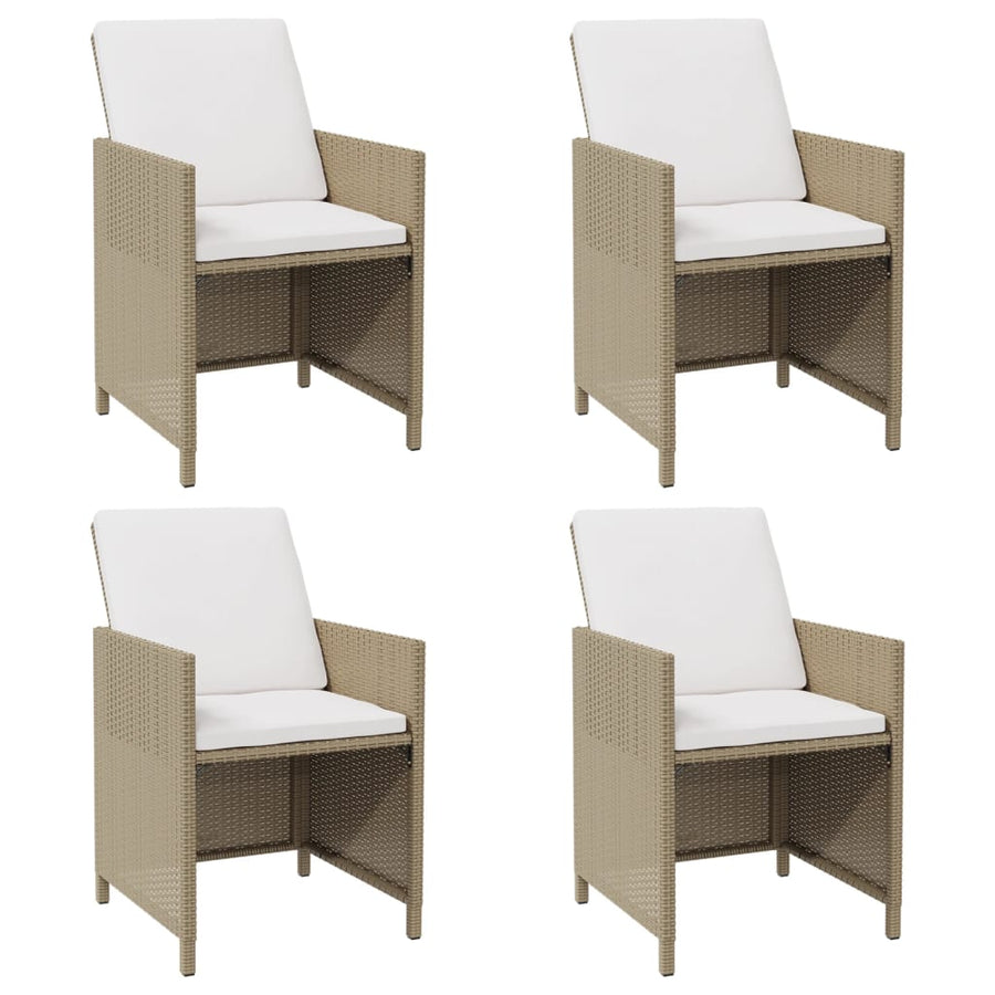 Tuinstoelen Met Kussens Poly Rattan Beige