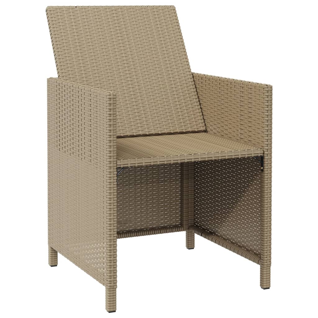 Tuinstoelen Met Kussens Poly Rattan Beige