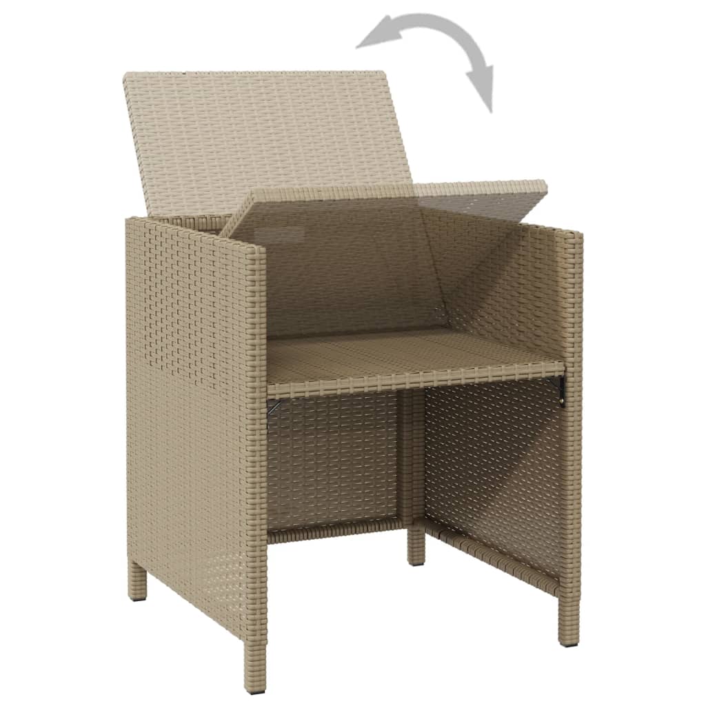 Tuinstoelen Met Kussens Poly Rattan Beige