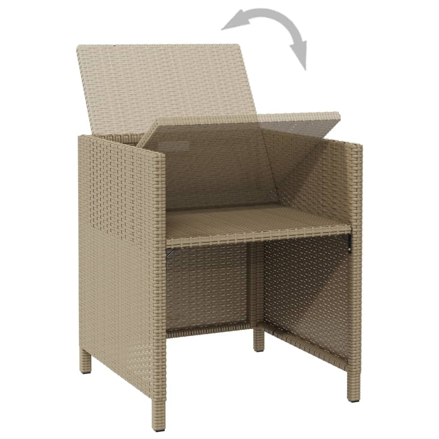 Tuinstoelen Met Kussens Poly Rattan Beige