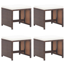 Tuinkrukken Met Kussens Poly Rattan Bruin en wit